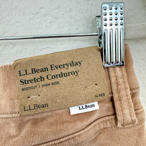 L.L. Bean Womens Everyday Corduroy Pant Size 14 Stretch Neutral Fall Camel Brown - Picture 3 of 8